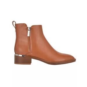 Calvin Klein Women's Deniece Block Heel Ankle Booties, Brown Size 9.5M